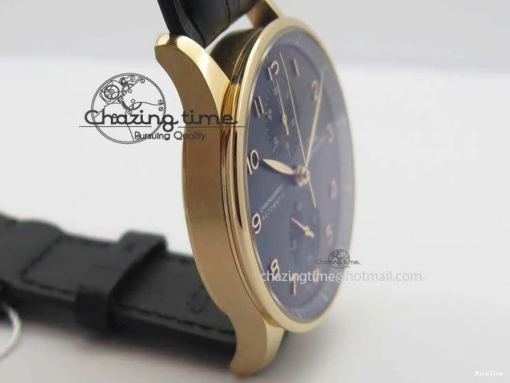 MIROTIME 0214 Portuguese Chrono RG IW371415 ZF 1:1 Best Edition Black Dial On Black Leather Strap A79350 (Slim Movement) FashionForward 7264